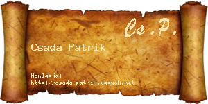 Csada Patrik névjegykártya